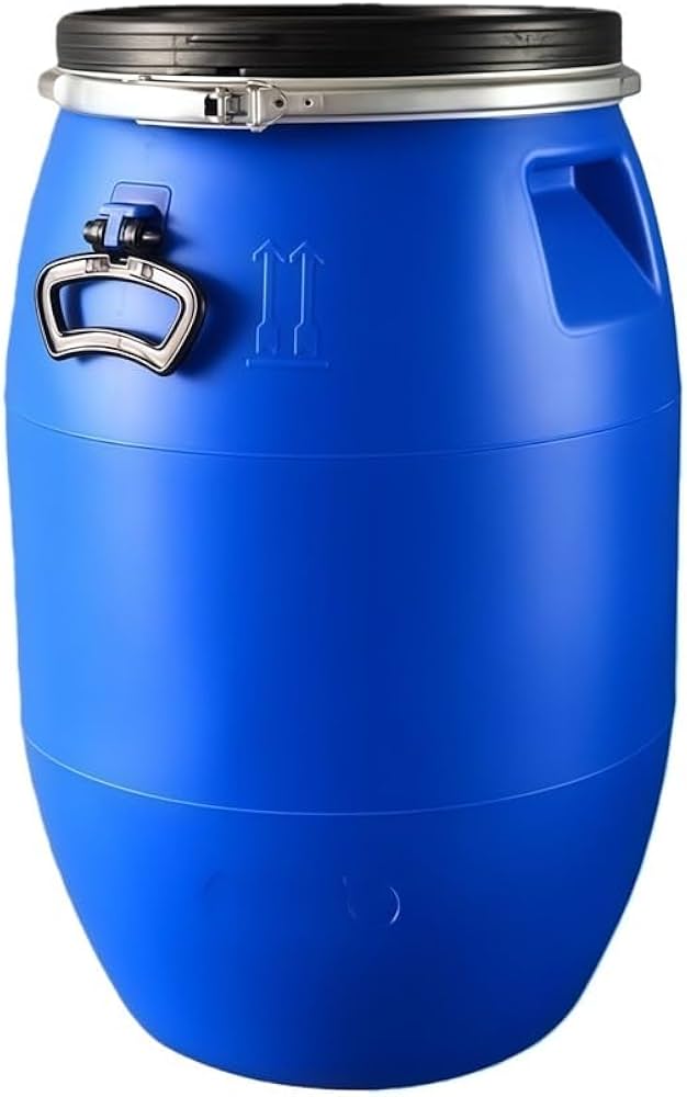 Blue Plastic Barrel